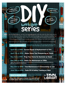 Know someone who needs a little DIY in their life? Share our flyer of upcoming workshops!